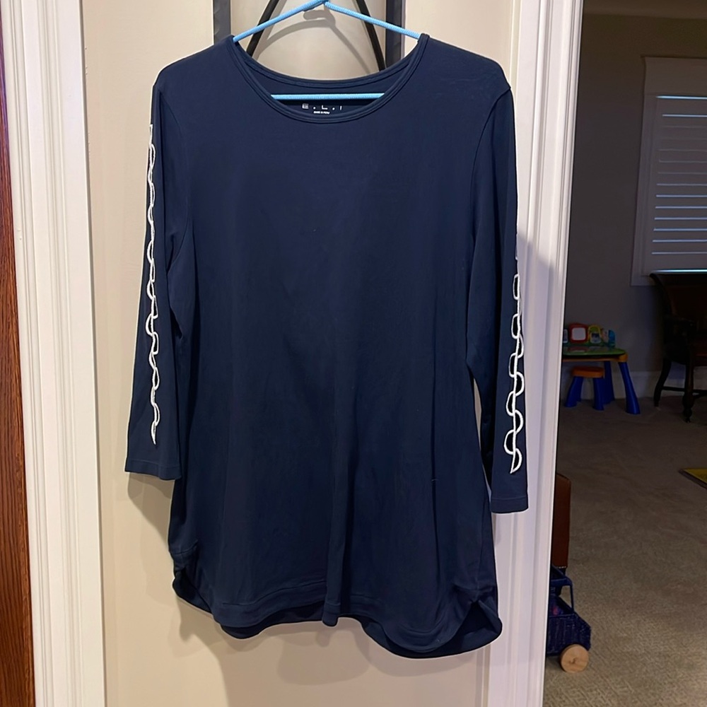 ELI cotton tunic w/ detailed sleeves